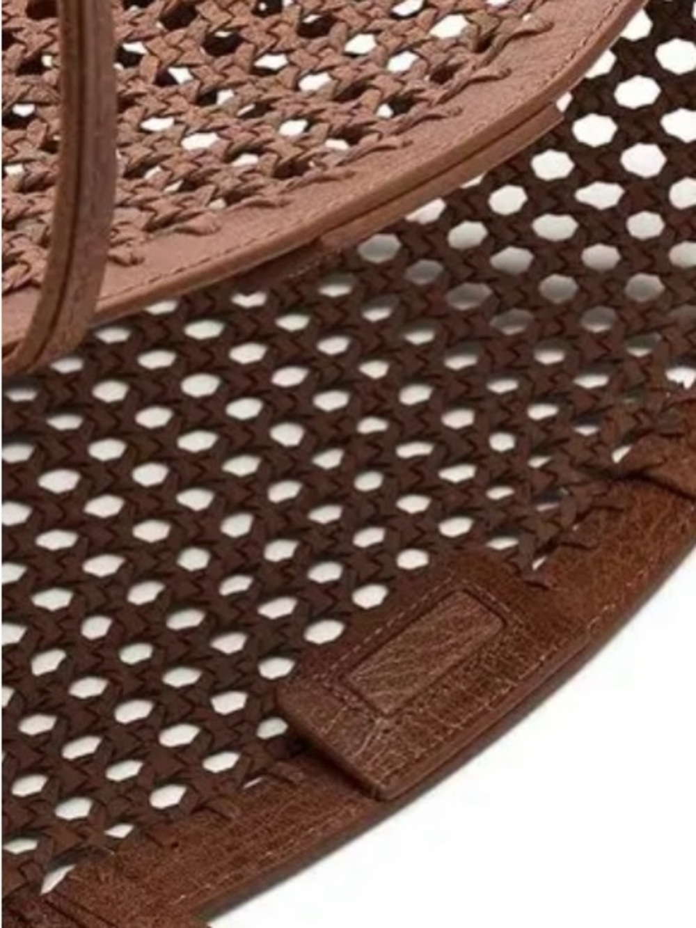 NEW Madewell Cherry Wood Caning Tote Woven Leather Tote Bag in Dark Brown - Picture 3 of 8